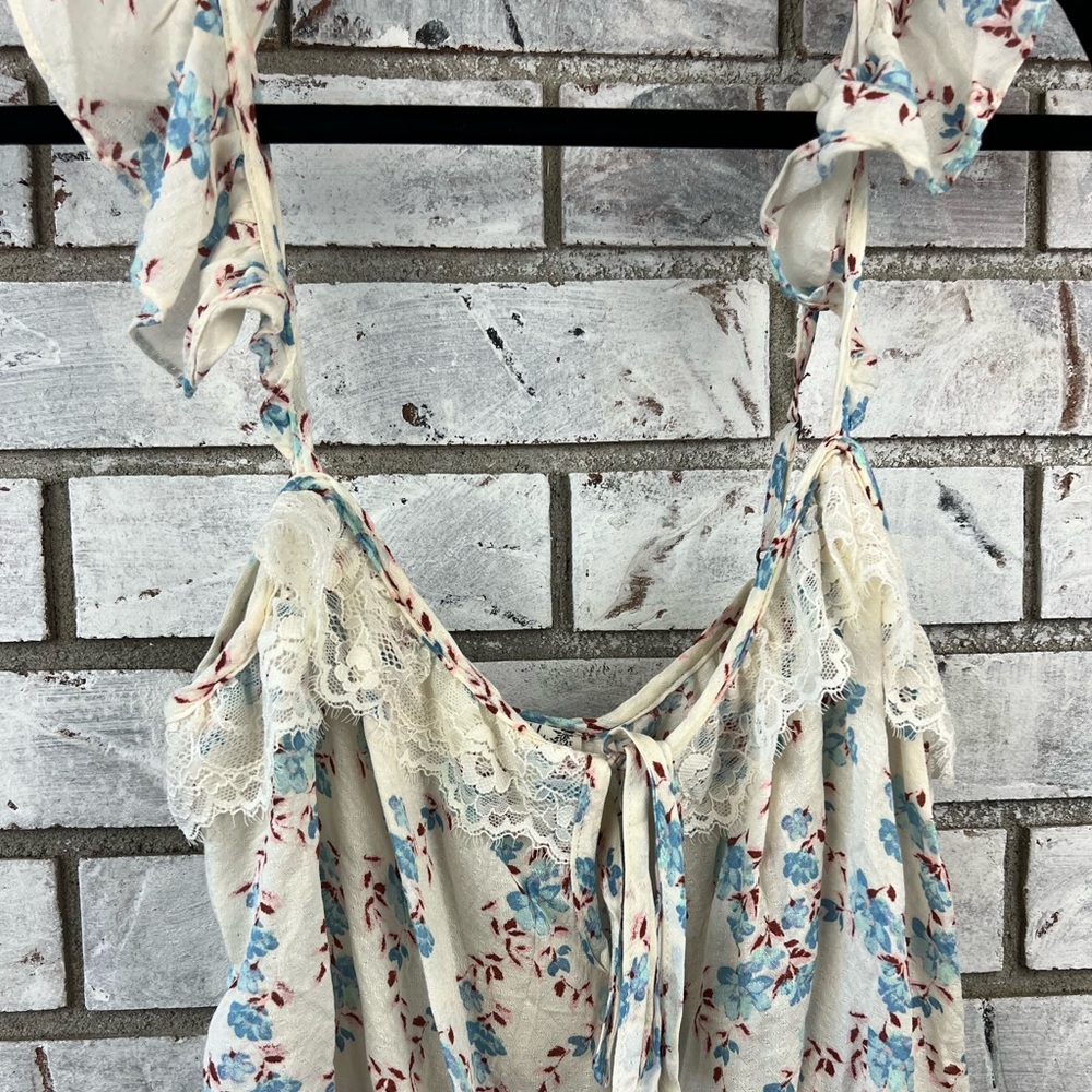 Free People | Boho Coquette Take It Away Lace Floral Bodysuit Top - Picture 3 of 7